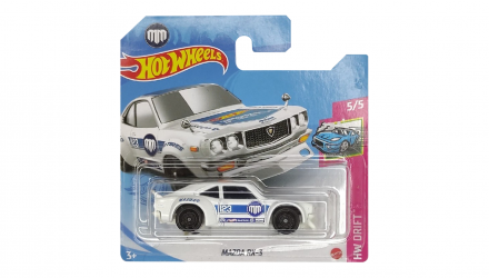 Машинка Базовая Hot Wheels Mazda RX-3 Mad Mike Drift 1:64 GTB27 White - Retromagaz, image 1