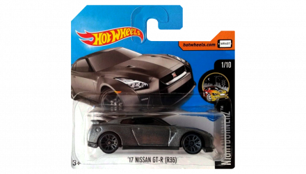 Машинка Базова Hot Wheels '17 Nissan GT-R (R35) Nightburnerz 1:64 DVC50 Grey - Retromagaz, image 1