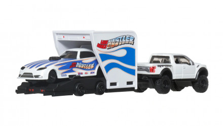 Машинка Premium 2шт Hot Wheels '17 Ford F-150 Raptor та Open Trailer Rob'n Pinks Team Transport 1:64 JHX97 White - Retromagaz, image 2
