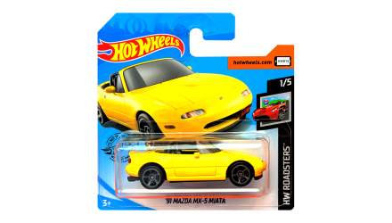 Машинка Базова Hot Wheels '91 Mazda MX-5 Miata Roadsters 1:64 GHC71 Yellow - Retromagaz, image 1