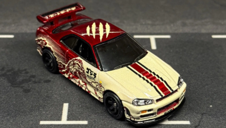 Машинка Premium Hot Wheels Nissan Godzilla Nissan Skyline GT-R (BNR34) Pop Culture 1:64 JHW90 White - Retromagaz, image 5