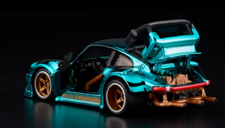 Машинка Premium Hot Wheels Porsche RWB Porsche 930 Red Line Club RLC 1:64 JLJ20 Teal - Retromagaz, image 8