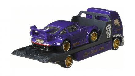 Машинка Premium Hot Wheels RWB Porsche 930 и Транспортер Aero Lift Team Transport 1:64 GJT37 Purple 2шт - Retromagaz, image 2