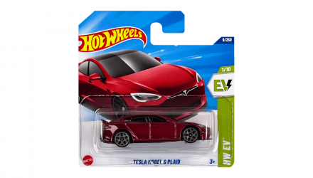 Машинка Базова Hot Wheels Tesla Model S Plaid EV 1:64 HYW86 Red - Retromagaz, image 1