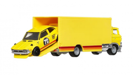 Машинка Premium 2шт Hot Wheels 1972 Toyota Corolla Levin  / Sakura Sprinter Team Transport 1:64 JBM34 Yellow - Retromagaz, image 3