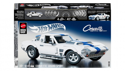 Конструктор Hot Wheels Brick Shop Elite Corvette Grand Sport 918 деталей JGR31 White - Retromagaz, image 4