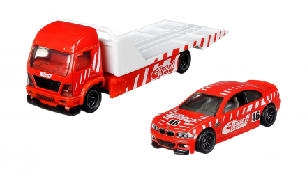 Машинка Premium Hot Wheels 2шт BMW M3 E46 та Транспортер Aero Lift Team Transport 1:64 GRK57 Red - Retromagaz, image 2