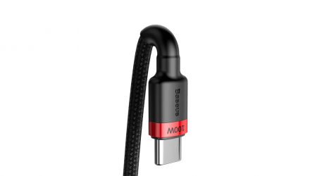 Кабель Baseus Cafule Flash Charging Cable 20V 5A 100W USB Type-C - USB Type-C Black Red 2m - Retromagaz, image 2
