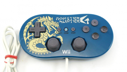 Геймпад Дротовий Nintendo Wii RVL-005 Classic Controller Monster Hunter G Limited Edition Blue 1m Б/У - Retromagaz, image 1
