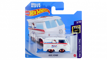 Машинка Базовая Hot Wheels Volkswagen Kool Kombi Hello Kitty Screen Time 1:64 GRX94 White - Retromagaz, image 1