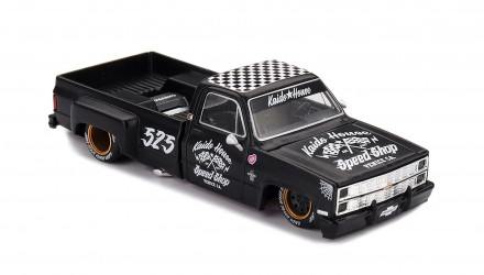 Машинка Premium Kaido House x MiNI GT Chevrolet Silverado Dually Hot Rod V1 1:64 KHMG236 Black - Retromagaz, image 1