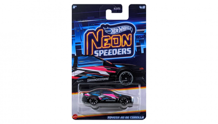 Тематическая Машинка Hot Wheels Toyota AE-86 Corolla Neon Speeders 1:64 JCB03 Black - Retromagaz, image 1