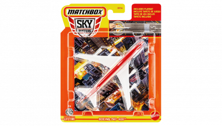 Тематическая Машинка Matchbox Boeing 747-400 Sky Busters 1:64 HHT34/HVM44 White - Retromagaz, image 1