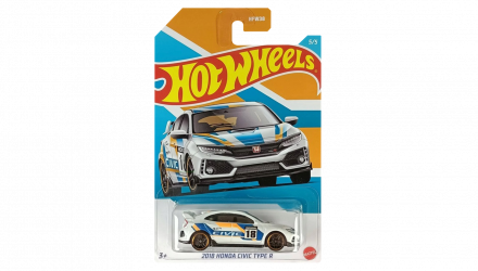 Тематична Машинка Hot Wheels 2018 Honda Civic Type R Honda 1:64 HDH19 White - Retromagaz, image 1