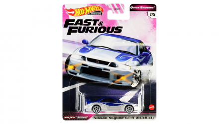 Машинка Premium Hot Wheels Nissan Skyline GT-R (BCNR33) Fast & Furious 1:64 GJR79 Silver - Retromagaz, image 1