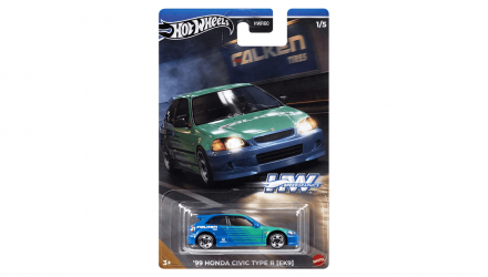 Тематическая Машинка Hot Wheels '99 Honda Civic Type R (EK9) Falken Speed Graphics 1:64 HRT09 Blue - Retromagaz, image 6