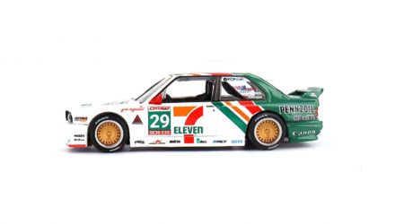 Машинка Premium Kaido House x MiNI GT BMW M3 Larry Chen V1 Open Hood 7-Eleven #29 Race Livery MiJo USA Exclusive 1:64 KHMG217 White - Retromagaz, image 3