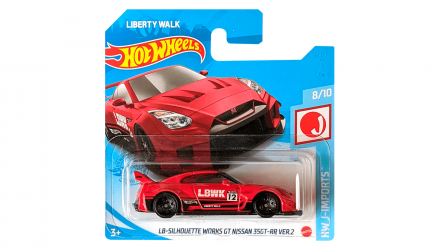 Машинка Базовая Hot Wheels Liberty Walk LB-Silhouette Works GT Nissan 35GT-RR Ver.2 J-Imports 1:64 GTC11 Red - Retromagaz, image 1