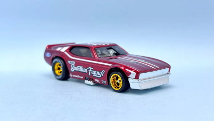 Машинка Базова Hot Wheels '71 Mustang Funny Car Super Treasure Hunt STH Mustang 60th 1:64 JBC42 Red - Retromagaz, image 1