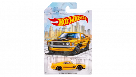 Тематична Машинка Hot Wheels '69 Ford Mustang Boss 302 Detroit Muscle 1:64 FYY10 Yellow - Retromagaz, image 1