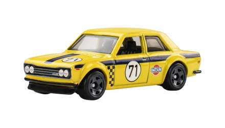 Тематическая Машинка Hot Wheels '71 Datsun 510 Rally Champs 1:64 JKX64 Yellow - Retromagaz, image 1