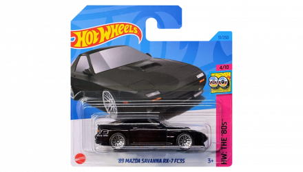 Машинка Базова Hot Wheels '89 Mazda Savanna RX-7 FC3S The `80S 1:64 HKJ62 Black - Retromagaz, image 1