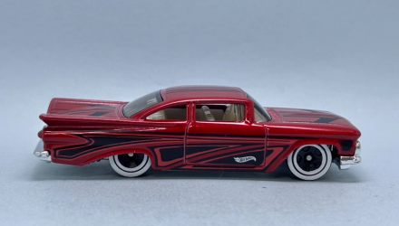 Машинка Базовая Hot Wheels 59 Chevy Impala Layin Low 1:64 JJJ15 Red - Retromagaz, image 4