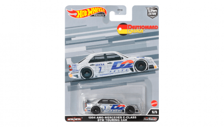 Машинка Premium Hot Wheels 1994 AMG-Mercedes C-Class DTM Touring Car Deutschland Design 1:64 HCJ80 Silver - Retromagaz, image 1