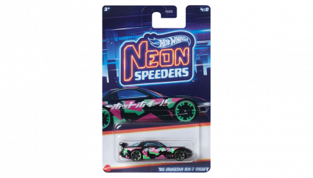 Тематическая Машинка Hot Wheels '95 Mazda RX-7 Drift Neon Speeders 1:64 HLH72/HRW70 Black - Retromagaz, image 1