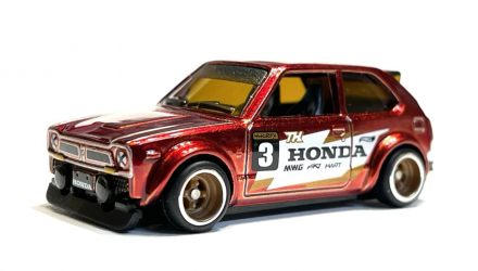 Машинка Базовая Hot Wheels 73' Honda Civic Custom Super Treasure Hunt STH Then and Now 1:64 JCB46 Red - Retromagaz, image 1