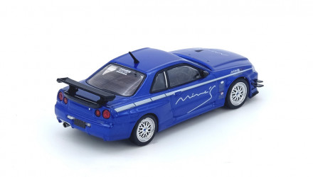 Машинка Premium INNO64 Nissan GT-R R34 V-Spec Tuned By “MINE’S” 1:64 N64-R34VS-MINES-BLUE Silver - Retromagaz, image 2