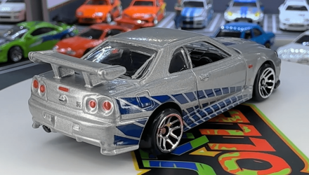 Тематична Машинка Hot Wheels Nissan Skyline GT-R (BNR34) Brian O'Conner Fast & Furious 1:64 JBY31 Silver - Retromagaz, image 3