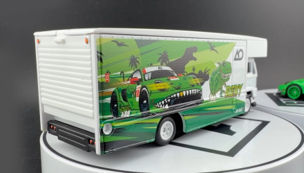 Машинка Premium 2шт Hot Wheels Porsche 911 GT3 R (992) та Fleet Flyer Team Transport 1:64 JHX98 Green - Retromagaz, image 5