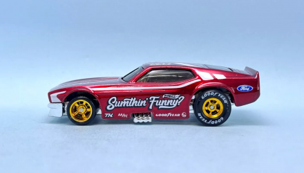 Машинка Базова Hot Wheels '71 Mustang Funny Car Super Treasure Hunt STH Mustang 60th 1:64 JBC42 Red - Retromagaz, image 3
