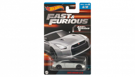 Тематична Машинка Hot Wheels 2009 Nissan GT-R Fast & Furious 1:64 HNR88/HNT16 Metallic Silver - Retromagaz, image 1