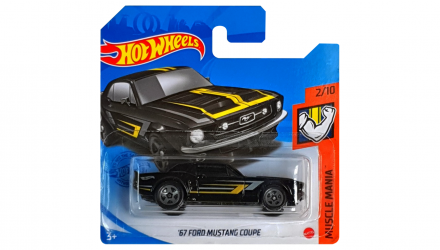 Машинка Базова Hot Wheels '67 Ford Mustang Coupe Muscle Mania 1:64 GTC15 Black - Retromagaz, image 1