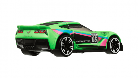 Тематична Машинка Hot Wheels Corvette C7 Z06 Neon Speeders 1:64 HLH72/HRW81 Green - Retromagaz, image 2