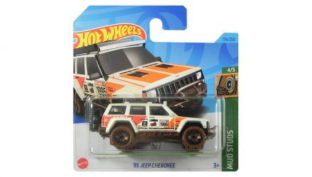 Машинка Базова Hot Wheels '95 Jeep Cherokee Treasure Hunts Mud Studs 1:64 HKL02 White - Retromagaz, image 1