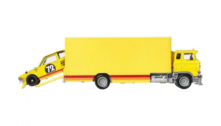 Машинка Premium 2шт Hot Wheels 1972 Toyota Corolla Levin  / Sakura Sprinter Team Transport 1:64 JBM34 Yellow - Retromagaz, image 2