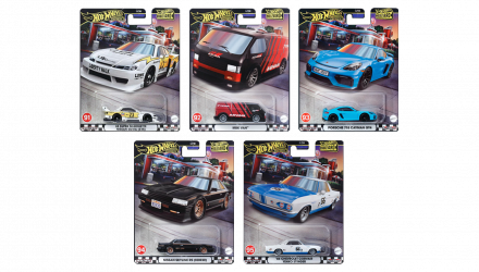 Набір Машинка Premium Hot Wheels LB Super Silhouette Nissan Silvia (S15) Boulevard 1:64 HRT64 White  + MBK Van Advan Black + Porsche 718 Cayman GT4 Blue + Nissan Skyline RS (KDR30) Black + '66 Chevrolet Corvair Yenko Stinger - Retromagaz, image 1