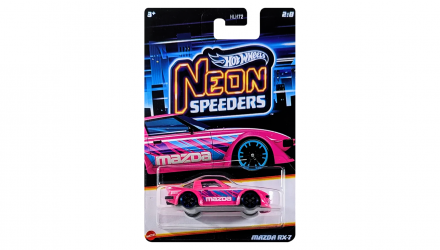 Тематическая Машинка Hot Wheels Mazda RX-7 Neon Speeders 1:64 JCB01 Pink - Retromagaz, image 1