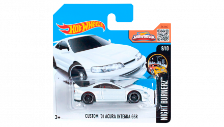 Машинка Базовая Hot Wheels Custom '01 Acura Integra GSR Nightburnerz 1:64 DHX26 White - Retromagaz, image 1