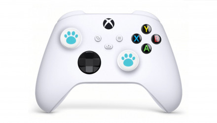 Накладки на Стіки 2шт RMC Cat Paw PlayStation 5 4 3 2 1 Xbox Series One 360 Switch 2 Blue White - Retromagaz, image 2