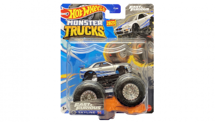 Машинка-Внедорожник Hot Wheels Nissan Skyline Monster Truck Fast & Furious 1:64 HNM76 Silver - Retromagaz, image 1