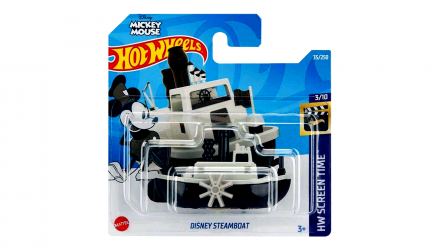 Машинка Базовая Hot Wheels Mickey Mouse Disney Steamboat Screen Time 1:64 HCT56 White - Retromagaz, image 1