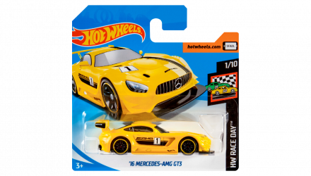 Машинка Базовая Hot Wheels '16 Mercedes-AMG GT3 Race Day 1:64 FYD19 Yellow - Retromagaz, image 1