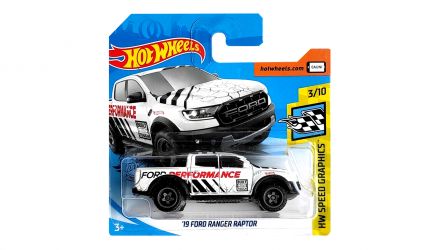 Машинка Базова Hot Wheels '19 Ford Ranger Raptor Speed Graphics 1:64 GHC85 White - Retromagaz, image 1