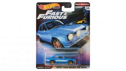 Машинка Premium Hot Wheels 1970 Ford Escort RS 1600 Fast & Furious 1:64 GBW80 Blue - Retromagaz, image 1