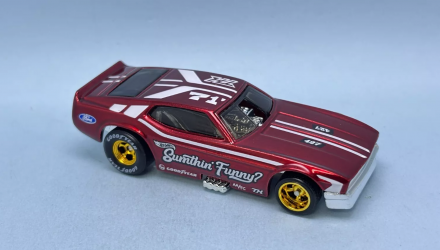 Машинка Базова Hot Wheels '71 Mustang Funny Car Super Treasure Hunt STH Mustang 60th 1:64 JBC42 Red - Retromagaz, image 4