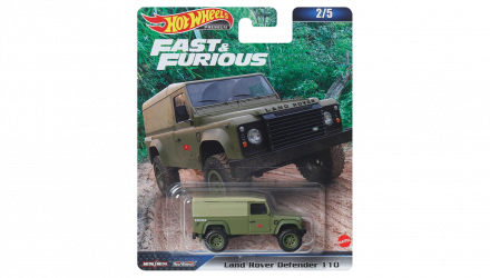 Машинка Premium Hot Wheels Land Rover Defender 110 Fast & Furious 1:64 HNW46/HKD26 Green - Retromagaz, image 1